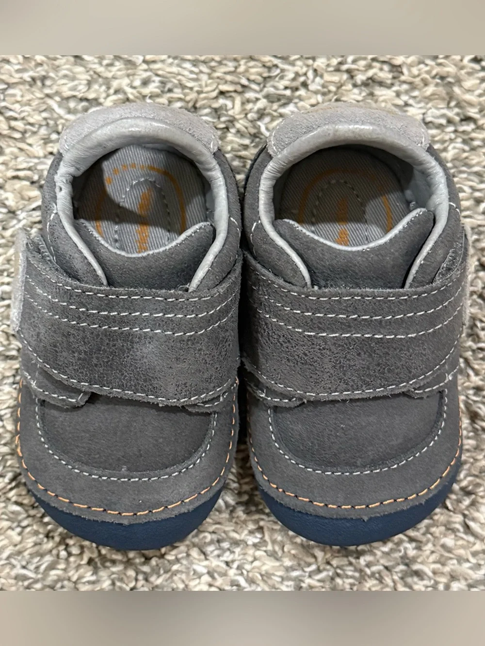 Stride Rite Soft Motion Kellen Shoes Boys 3W Gray Leather First Walker